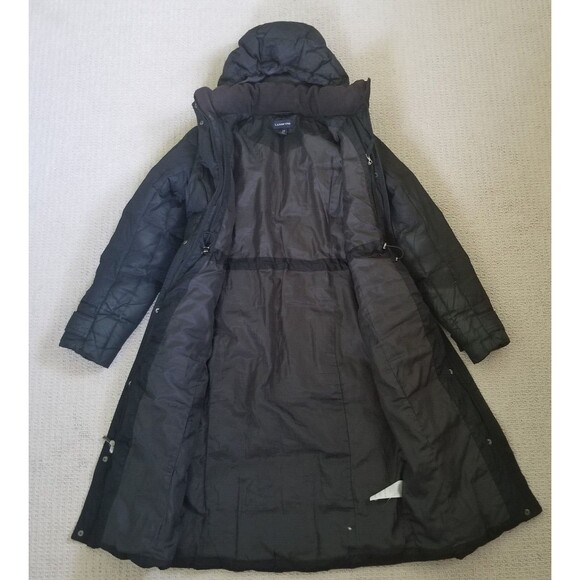 Land's End Womens Black Winter Hooded Down Knee Length Jacket Size XS 2-4 - Picture 2 of 13